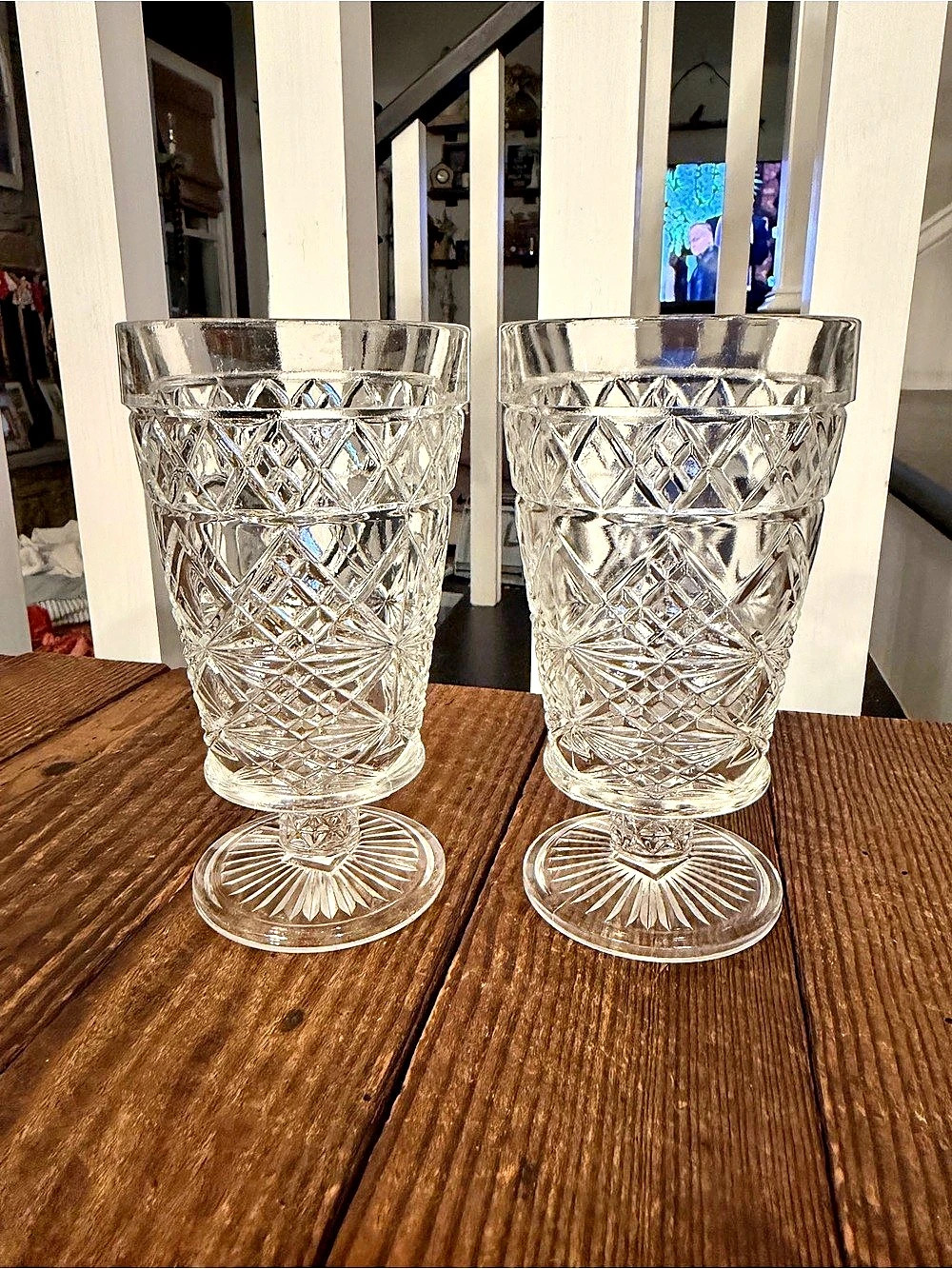 Pair of vintage Big Top Peanut Butter 8oz. Glasses